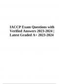 IACCP Exam Questions with Verified Answers 2023-2024 | Latest Graded A+ 2023-2024