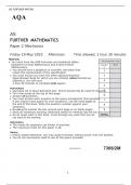 AQA	AS FURTHER MATHEMATICS BEST RATING Paper 2 Mechanics MAY 2023