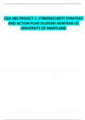 CSIA 485 PROJECT 1: CYBERSECURITY STRATEGY AND ACTION PLAN OLUFEMI AKINYEMI V2 UNIVERSITY OF MARYLAND