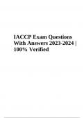 IACCP Exam Questions With 100% Verified Answers 2023-2024 