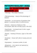 PATHOPHYSIOLOGY HOSA TEST/54 QUESTIONS AND ANSWERS (A+)