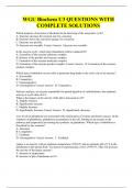 WGU Biochem U3 QUESTIONS WITH COMPLETE SOLUTIONS