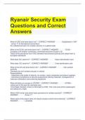 Ryanair Security Exam Questions and Correct Answers 