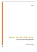 HESI A2 BIOLOGY STUDY GUIDE - QUESTIONS & ANSWERS (RATED A+) VERSION UPDATED