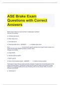 ASE Brake Exam Questions with Correct Answers