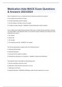 Medication Aide MACE Exam Questions & Answers 2023/2024