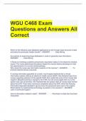 WGU C468 Exam Questions and Answers All Correct 