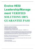 Evolve HESI  Leadership/Management VERIFIED  SOLUTIONS 100%  GUARANTEE PASS