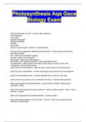 Photosynthesis Aqa Gsce Biology Exam