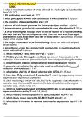 LabCE review: Blood Bank 1. what is maximum number of wbcs allowed in a leukocyte-reduced unit of rbcs?: 5x10^6 2. Rh antibodies react best at:: 37*C 3. what genotype is known to be resistant to P.vivax (malaria)?: Fy(a-b-) 4. the majority of lewis antibo