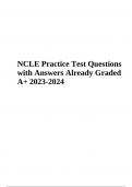 NCLE Practice Exam Questions with Correct Answers Already Graded A+ 2023-2024