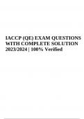 IACCP EXAM SAMPLE QUESTIONS WITH COMPLETE SOLUTION 2023/2024 | Graded A+