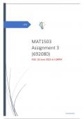 MAT1503 Assignment 3 (ANSWERS) 2023 (692080)