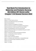 Test Bank For Introduction to Maternity and Pediatric Nursing 9th Edition BY Gloria Leifer Chapter 1-34 Newest Version 2022