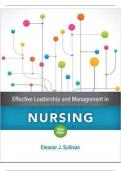 TEST BANK FOR EFFECTIVE LEADERSHIP AND MANAGEMENT IN NURSING 9TH EDITION ELEANOR J.SULLIVAN