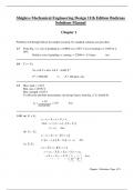 Complete Solution Manual Shigleys Mechanical Engineering Design 11th Edition Budynas  Questions & Answers with rationales (Chapter 1-20)