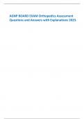 AGNP - Adult Gerontology Primary Care Nurse Practitioner Assessments Questions and Answers with Verified Explanations Latest 2023.