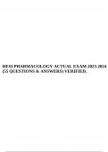 HESI PHARMACOLOGY ACTUAL EXAM 2023-2024 (55 QUESTIONS & ANSWERS) VERIFIED.