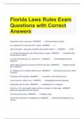 Florida Laws Rules Exam Questions with Correct Answers