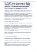 TX PACT: Essential Academic Skills 700 (Subtest III: Mathematics - 703)( Number Properties and Operations, Magnitude and Operations)2023