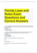 Florida Laws and Rules Exam Questions and Correct Answers