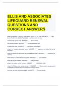 ELLIS AND ASSOCIATES LIFEGUARD RENEWAL QUESTIONS AND CORRECT ANSWERS 