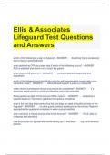 Bundle For Ellis and Associates Lifeguard Training Exam Questions with All Correct Answers