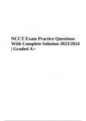 NCCT Practice Test Exam Questions and Answers Latest Updated 2024-2025 | NCCT Insurance & Coding Practice Test Questions with Correct Answers | NCCT Practice Test 2 Billing and Coding Test Questions With Correct Answers & NCCT Sample Exam Questions With C