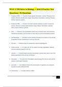 WGU C190 Intro to Biology - Unit 3 Practice Test Questions | 56 Questions 