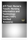 ATI TEST-NURSE'S TOUCH-NURSING INFORMATICS AND TECHNOLOGY-with 100% verified solutions-2023-2024