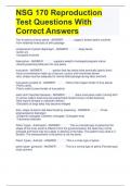 NSG 170 Reproduction Test Questions With Correct Answers