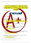 ATI PN NURSING CARE OF THE CHILDREN LATEST 2023 RETAKE GUIDE Capstone Nursing Care Of Children 