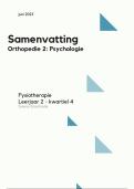 Samenvatting kennistoets Orthopedie 2: Psychologie (leerjaar 2, kwartiel 4)