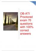 OB-ATI Proctored exam 70 questions with 100% correct answers complete test