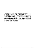 CAM LICENSE QUESTIONS WITH COMPLETE SOLUTION (Questions With Correct Answers) Latest 2023/3034 