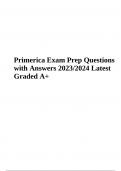 Primerica Exam Prep Questions with Answers 2023/2024 Latest Graded A+