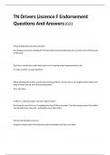 2023 TN Drivers Liscence F Endorsement Questions And Answers.