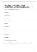 Med-Surg 1140 FINAL  EXAM QUESTIONS & ANSWERS 2023/2024