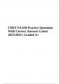 CHST EXAM Practice Questions With Correct Answers Latest 2023/2024 | Graded A+