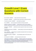 Crossfit Level 1 Exam Questions with Correct Answers 