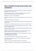  ISSA TRAINER EXAM QUESTIONS AND ANSWERS