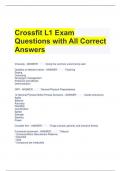 Crossfit L1 Exam Questions with All Correct Answers 