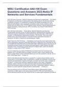 NRS I Certification 4A0-100 Exam Questions and Answers 2023;Nokia IP Networks and Services Fundamentals