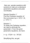 Questions  and detailed answers on Parametric equations and polar coordinates   