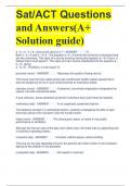 Sat/ACT Questions and Answers(A+ Solution guide)