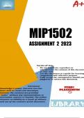 MIP1502 Assignment 2 (COMPLETE ANSWERS) 2023 (786841) - DUE 12 June 2023