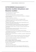 SITXCOM005 Assessment 1 - Identify Conflict Situations and Resolve Conflict