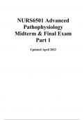 NURS6501 Advanced Pathophysiology Midterm & Final Exams quantified as standard 