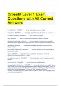 Crossfit Level 1 Exam Questions with All Correct Answers 