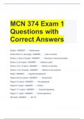 MCN 374 Exam 1 Questions with Correct Answers 